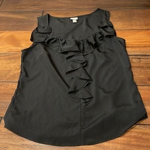 (3for$15)Cute black ruffled tank top 100% polyester